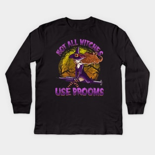 Nurse Not All Witches Use Brooms Halloween Kids Long Sleeve T-Shirt